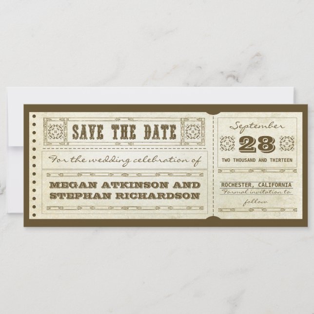 Save the Date Hochzeitskarten für Jahrgänge (Vorderseite)