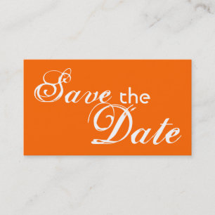 Save the Date Hochzeitskarten in Orange Visitenkarte