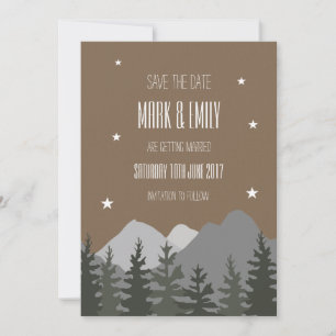 Save the Date Hochzeitskartentreppen und -gebirge