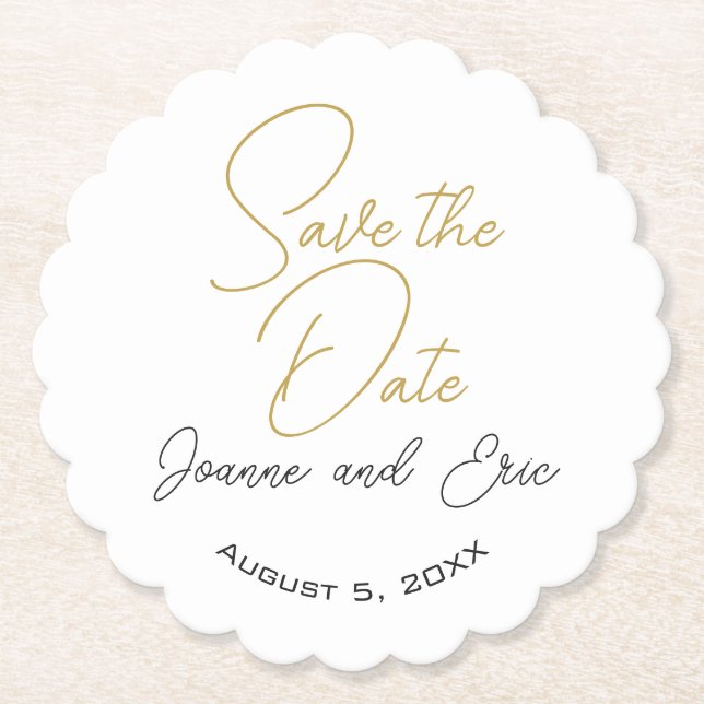 Save the Date Hochzeitskneipe Untersetzer (Vorderseite)