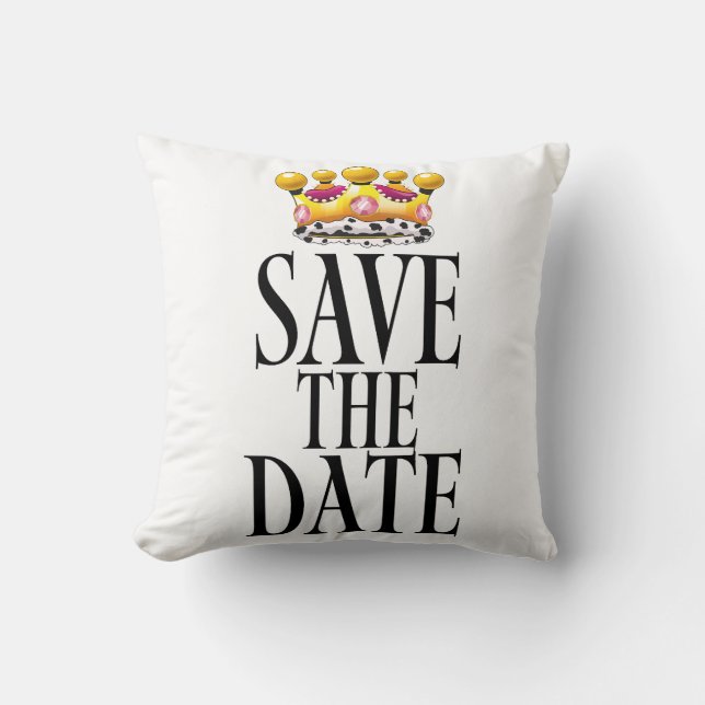 Save the Date Hochzeitskrone Kissen (Vorderseite)