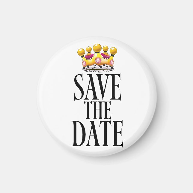 Save the Date Hochzeitskrone Magnet (Vorne)