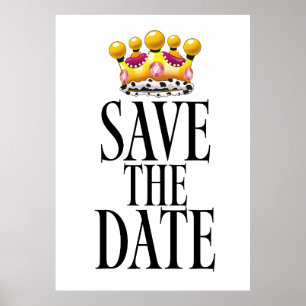 Save the Date Hochzeitskrone Poster