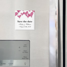 Save the Date Hochzeitsmagnet | Rote Herzblasen Magnet