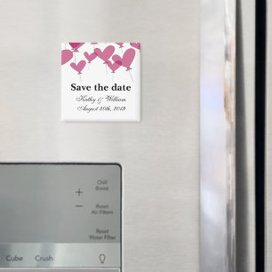 Save the Date Hochzeitsmagnet   Rote Herzblasen Magnet