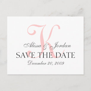 Save the Date Hochzeitsmonogramm Ankündigungskarte Ankündigungspostkarte