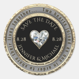 Save the Date Hochzeitsnachricht Runder Aufkleber