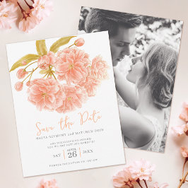 Save the Date Hochzeitspfirsichblüte