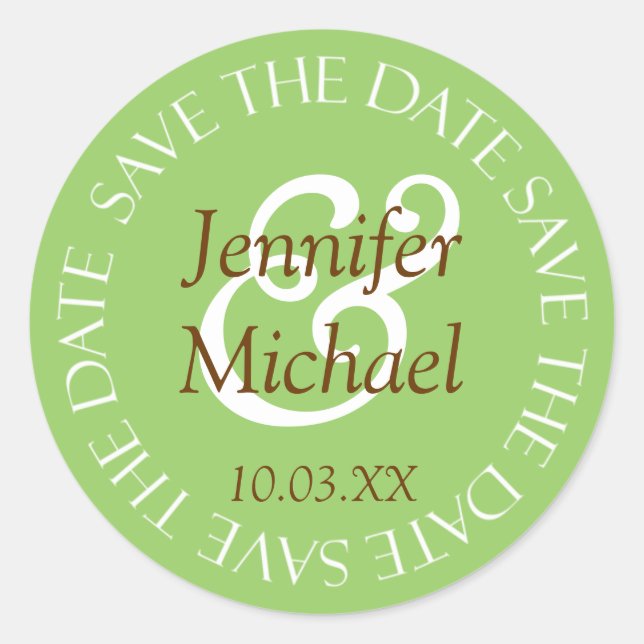 Save the Date Hochzeitsticker für Umschlag Aufkleb Runder Aufkleber (Vorderseite)