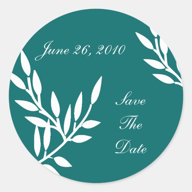 Save the Date Hochzeitsticker-Vorlagen Runder Aufkleber (Vorderseite)