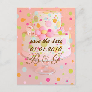 Save the Date, Hochzeitstorte Ankündigungspostkarte