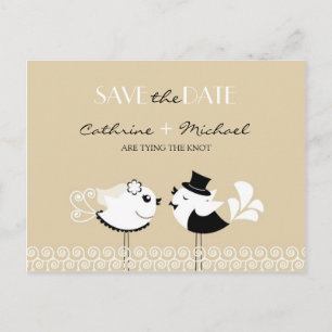 Save the Date Hochzeitvögel Postkarte