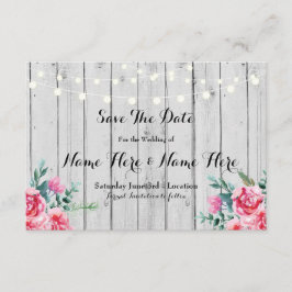 Save the Date Holz Rote Rustikale Blumenleuchten l