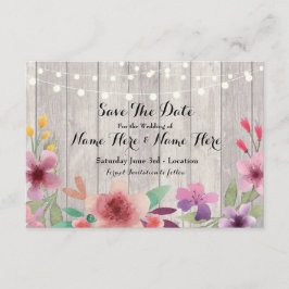 Save the Date Holz Rustikale Blumenleuchten laden 