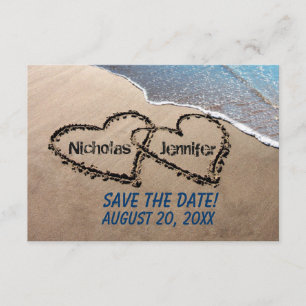 Save the Date hört in Sand Hochzeit Einladung