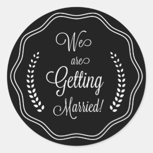 Save the Date Hübsches Skript-Siegel Runder Aufkleber