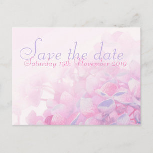 Save the Date Hydrangea lila rosa Karte
