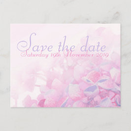 Save the Date Hydrangea lila rosa Karte