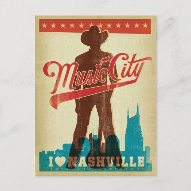 Save The Date | I Liebe Nashville Ankündigungspostkarte (Vorderseite)