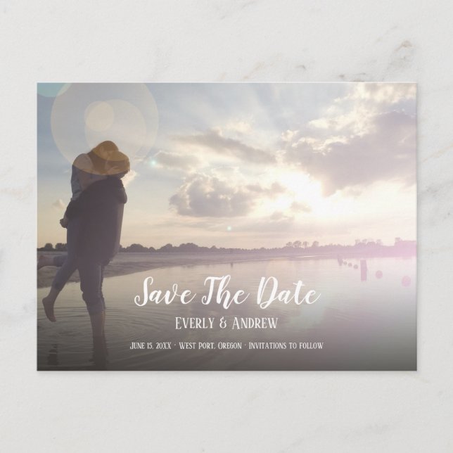 Save the Date Ihr Foto Postkarte (Vorderseite)