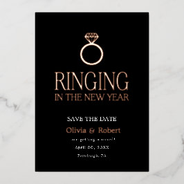 Save the Date im Neujahr Folien Feiertagskarte