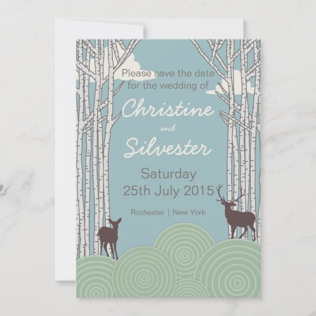 Save the Date im Wald (Vorderseite)