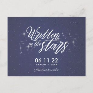 Save the Date in den Sternen geschriebener Celesti Postkarte