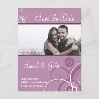 Save the Date in einem eleganten Swirl Ankündigungspostkarte