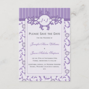 Save the Date in Lavendel mit Verziertem Muster