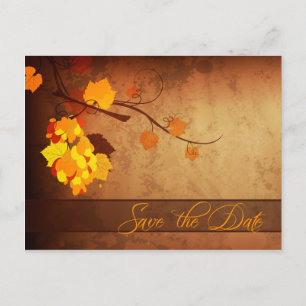 Save the Date in Not geratene Herbstlaub Ankündigungspostkarte