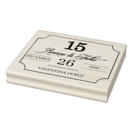 Save the Date in Spanischer Sprache für Quinceaner Gummistempel