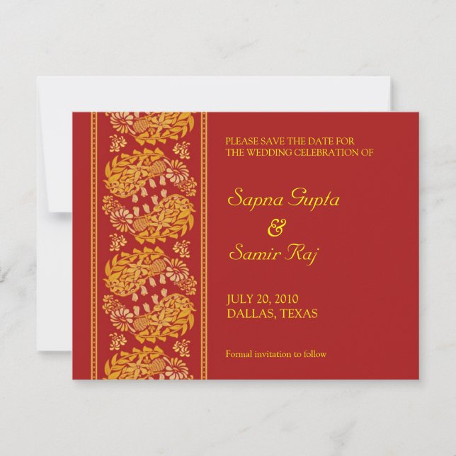 Save the Date Indian Style Card (Vorderseite)