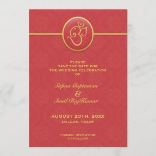 Save the Date indische Art-flache Karte