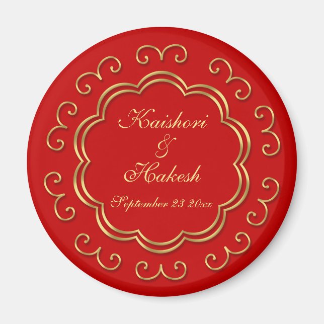 Save the Date Inspirierte Indianer / Gastgeschenk  Magnet (Vorne)