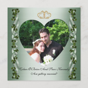 Save the Date irische Hochzeitsbügel und Kleeblätt Einladung