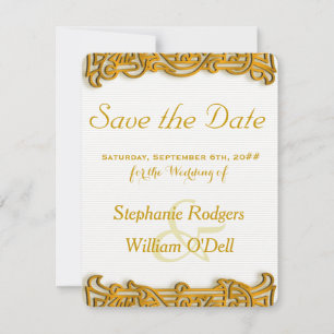 Save the Date Irish Gold Wedding Notice