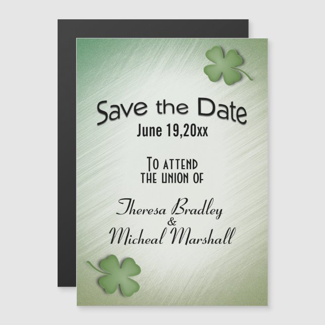 Save the Date Irish Wedding Flag Magneteinladung (Vorne/Hinten)