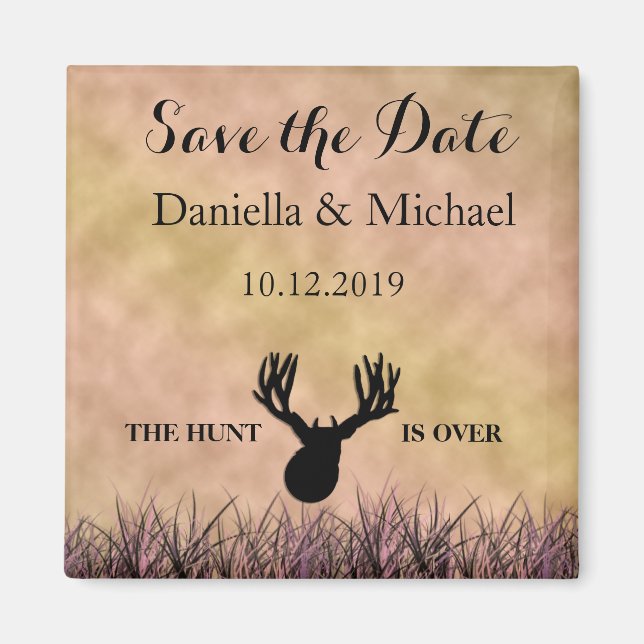 Save the Date ist die Jagd über Hochzeit Magnet (Vorne)