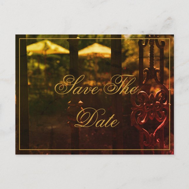 Save the Date Italienisch Feel Villa Postcard Postkarte (Vorderseite)