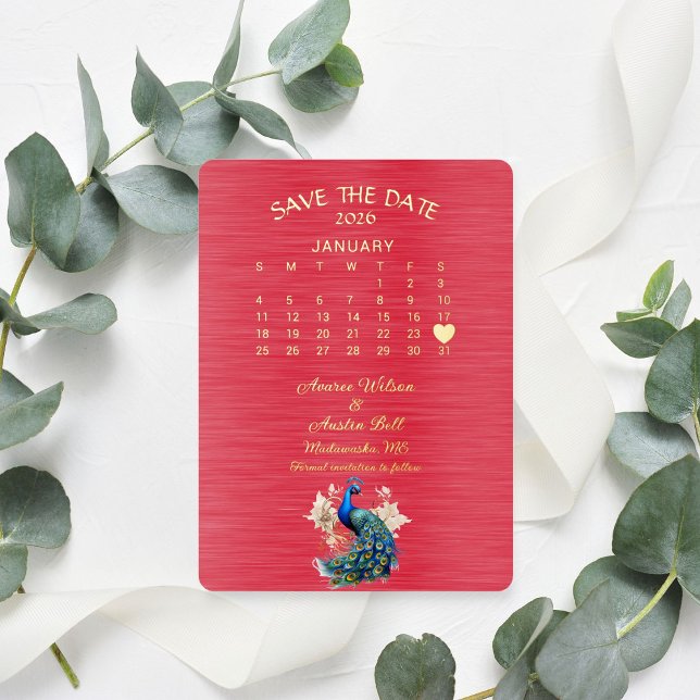 Save the Date Januar 2026 Hochzeit Folieneinladung (Von Creator hochgeladen)