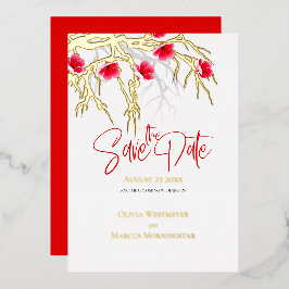 Save the Date japanische Niederlassung Blossom Folieneinladung