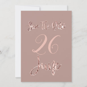 Save the Date Juni Party Rose Gold Script