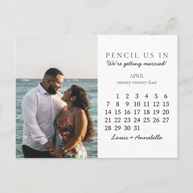 Save the Date Kalender April 2024 Postkarte (Vorderseite)