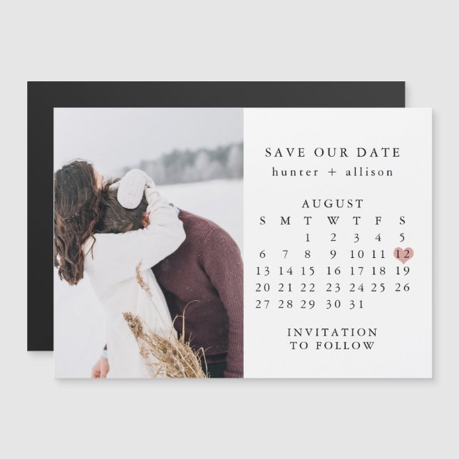 Save the Date Kalender | Foto Magnet (Vorne/Hinten)