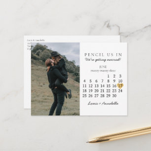 Save the Date Kalender Gold Herzstück Juni 2023 Mo Postkarte