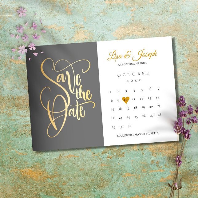 Save the Date Kalender Gold Liebe Herz (Von Creator hochgeladen)