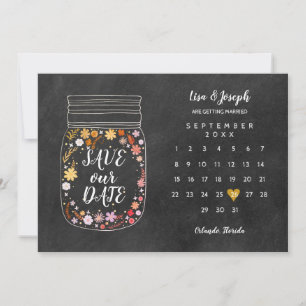 Save the Date Kalender Herz Mason Jar Chalkboard
