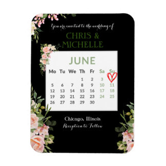 Save the Date Kalender Magnet Custom - Juni