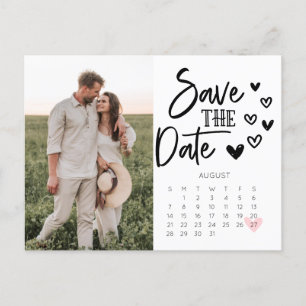 Save the Date Kalender Postkartenhandgezeichnete H Ankündigungspostkarte