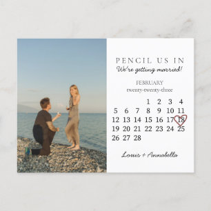 Save the Date Kalender Rose Februar 2023 Postkarte